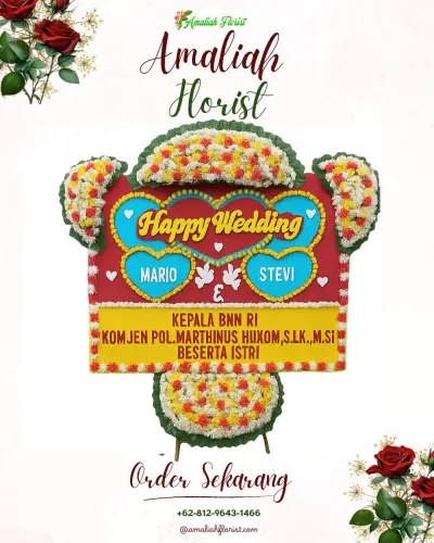 Karangan Papan Bunga Pernikahan di 7 Ulu